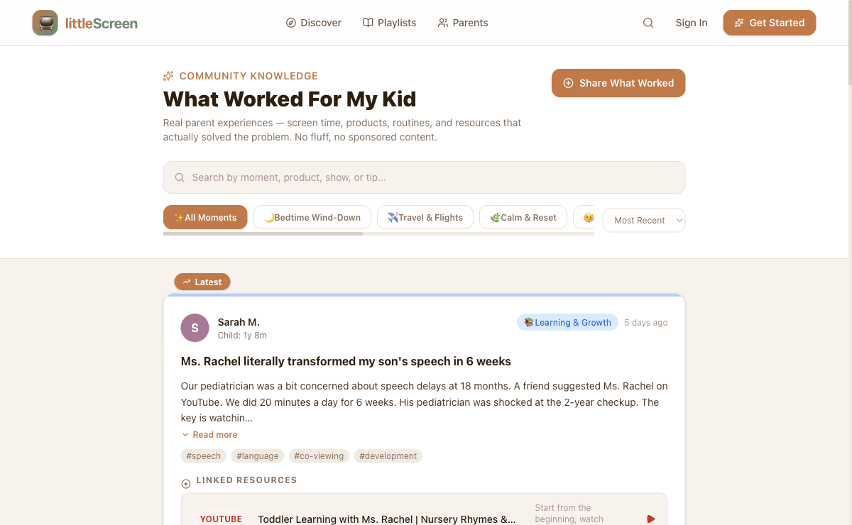 Community — What Worked For My Kid feed